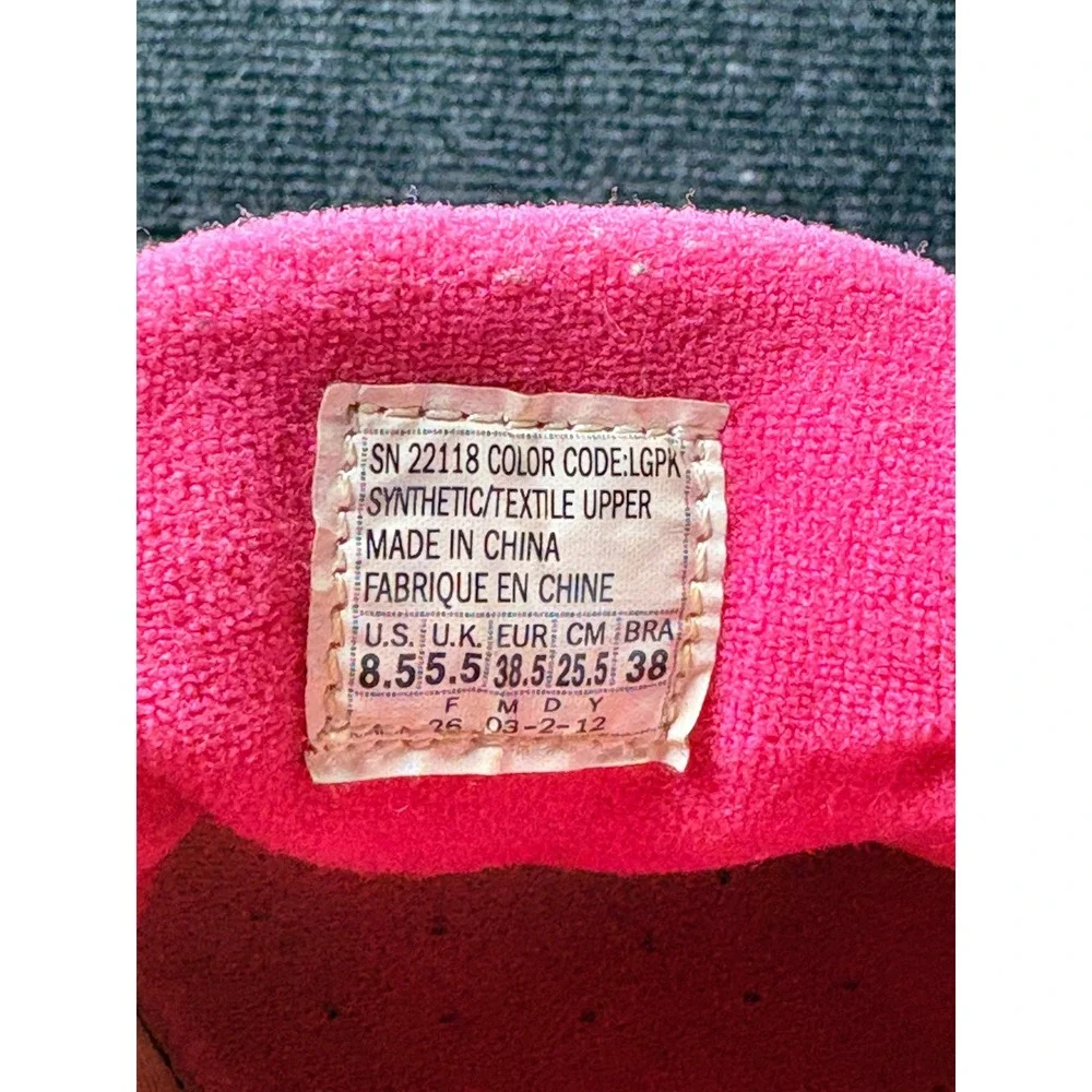 Skechers Flex Women 8.5 Light Grey Hot Pink Athletic Sneakers 22118 LGPK